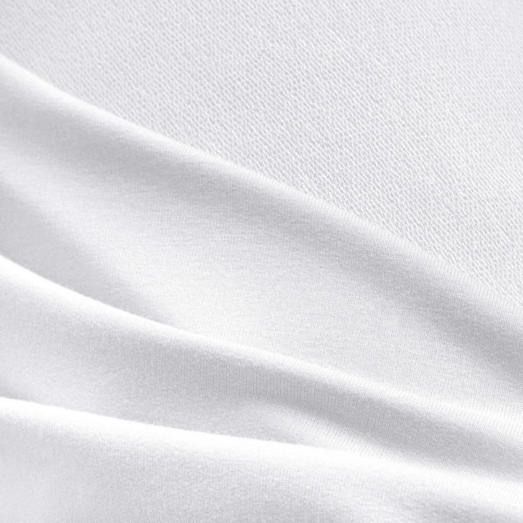 White OEKO-TEX fabric – close-up of the texture.