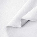 Brushed French Terry Cotton with PES 280g (peach skin) - White - 1m #2