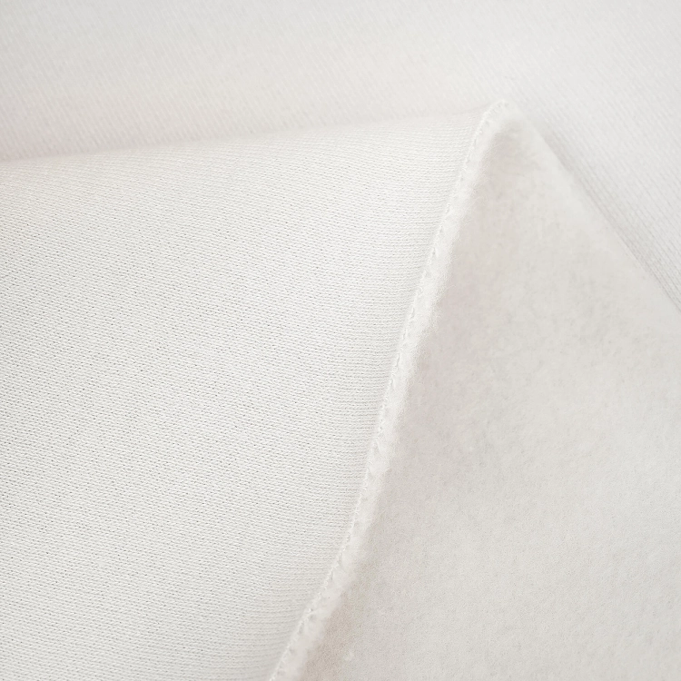 Off-White sweatshirt fabric with elastane – detail of weave and finish