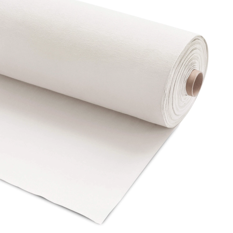 Dzianina dresowa 280g w kolorze off white – belka materiału z bawełny organicznej i elastanu.