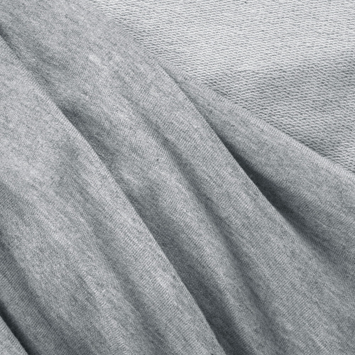 Close-up of French Terry knit texture – viscose blend in grey melange