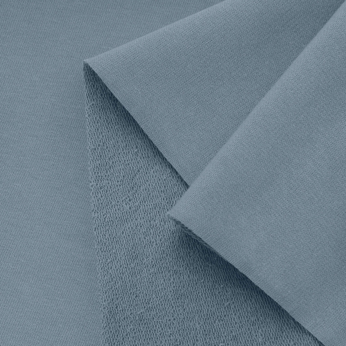 Blue enzyme-washed knit, soft and anti-pilling