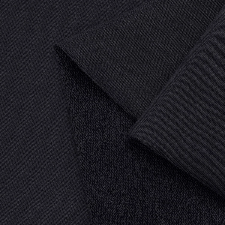 Black French Terry fabric – close-up of textured loop back