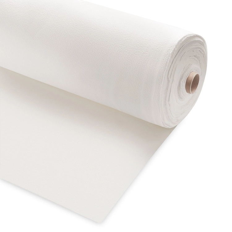 Rolka dzianiny dresowej w kolorze off white – bawełna organiczna z PES 320g, widok ogólny.