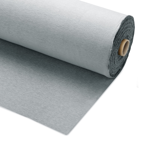 Loopback French Terry Cotton with PES 310g (diagonal)  – Light Grey Melange - 1m