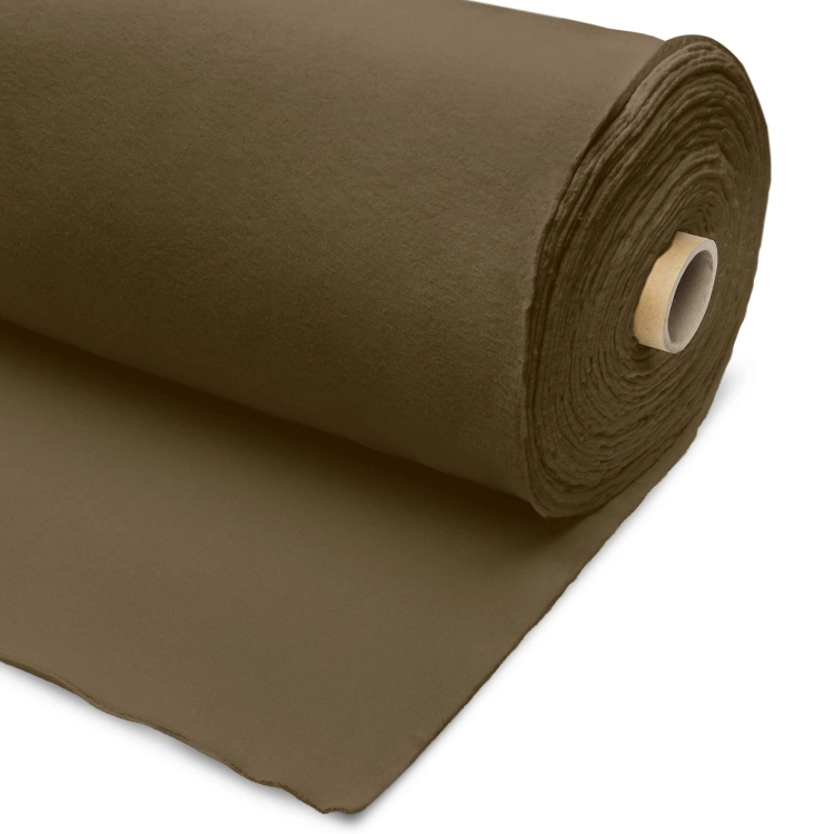 Roll of brushed cotton knit fabric 310g in Green 557 – soft muted olive tone