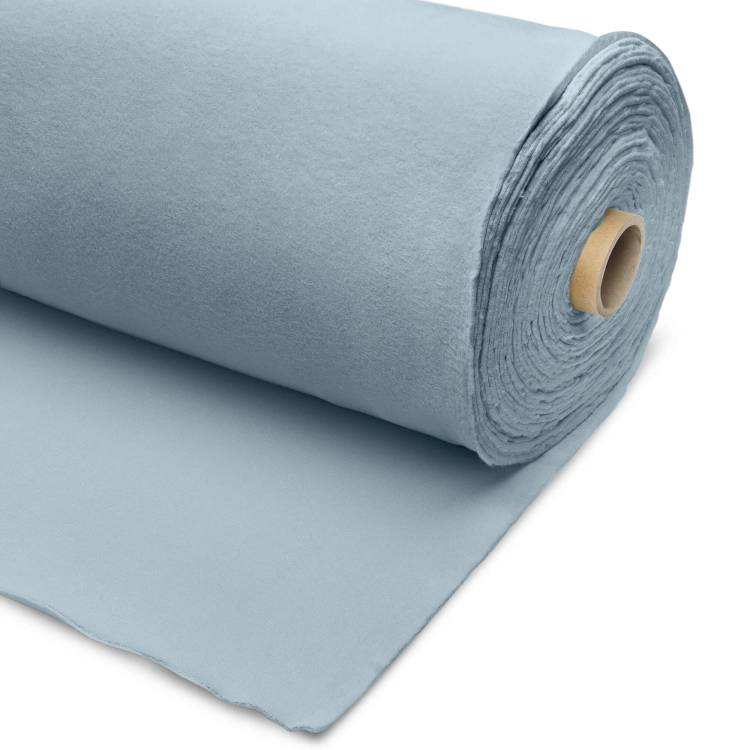 Roll of brushed cotton knit fabric 310g in Blue 551 – soft pastel mint-blue shade