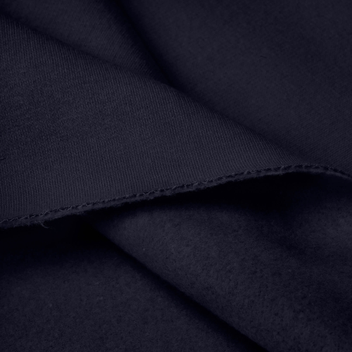 Close-up of Navy 222 fleece backing – soft brushed interior texture