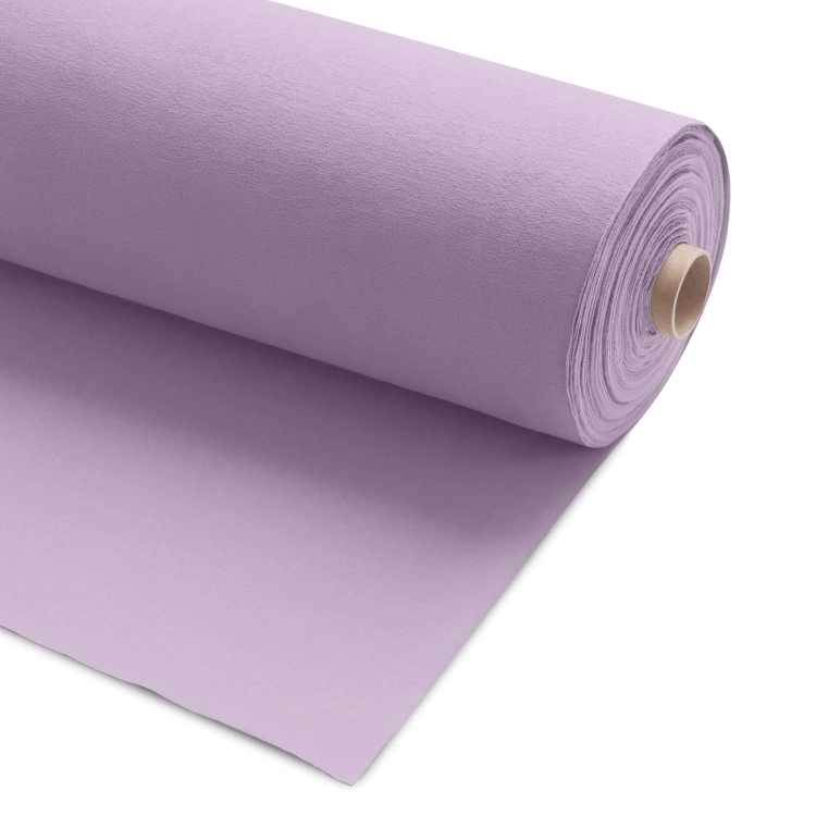 Roll of Violet 223 French terry fabric – soft lavender cotton knit perfect for fashion and kidswear.