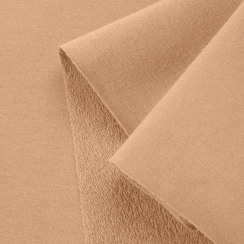 Detailed view of Beige 550 knit – front and looped back texture.