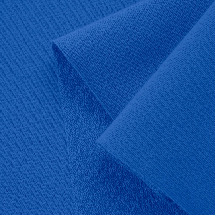 Close-up of Navy 354 – smooth outer knit and looped reverse side.
