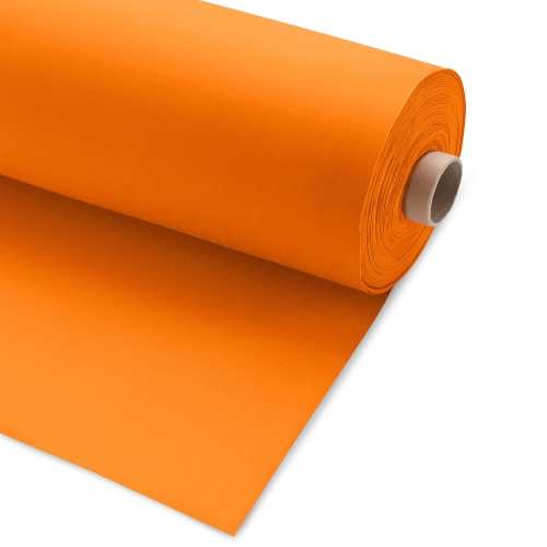 Roll of orange jersey fabric – vibrant and bold single jersey in smooth finish.