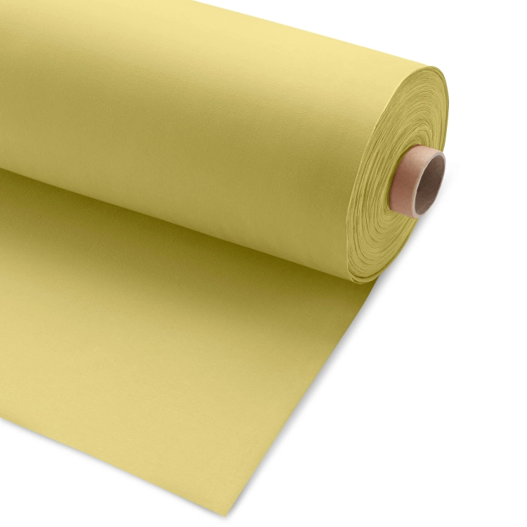 Roll of yellow jersey fabric – bright and warm tone with smooth single jersey finish.