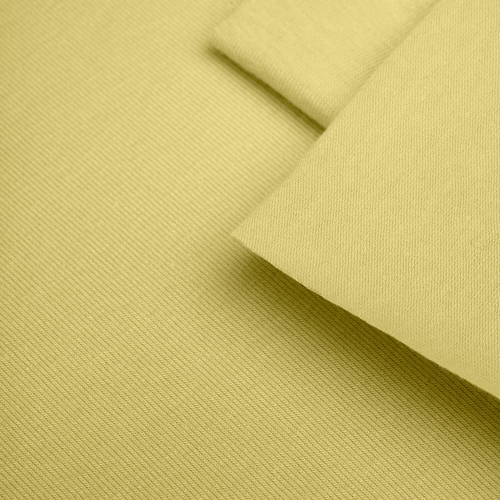 Close-up of Yellow 364 fabric – clean knit texture in a vivid yellow shade.