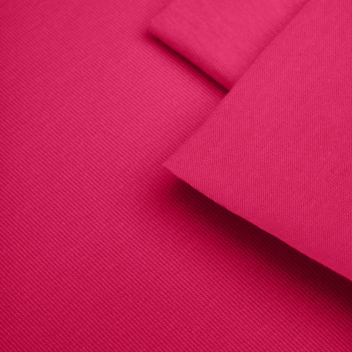 Close-up of Pink 25 knit – fine single jersey structure in a rich, cool pink tone.
