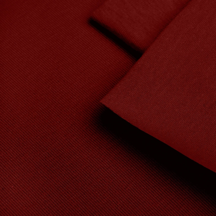 Close-up of Bordo 266 jersey texture – fine single jersey structure in a deep bordo shade.