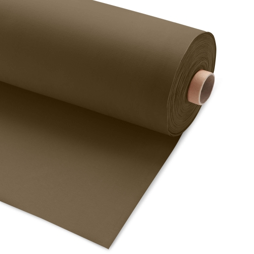 Roll of Green 557 jersey fabric – deep matte olive green cotton knit on a cardboard roll.
