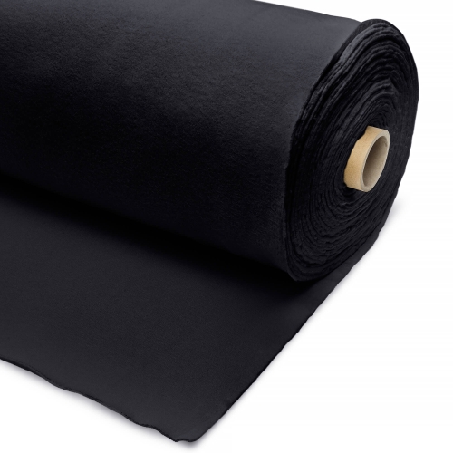 Dresówka Drapana Bawełna z PES 420g - Czarny - 1m 