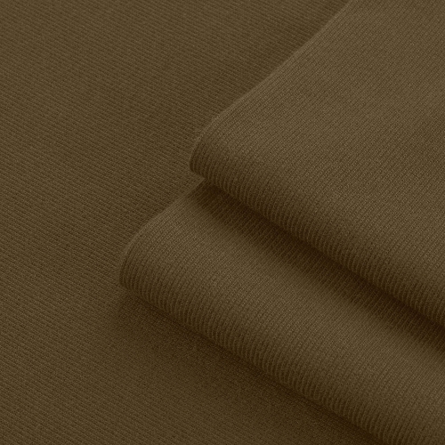 Close-up of 250g ribbed knit in olive green – visible ribbed texture