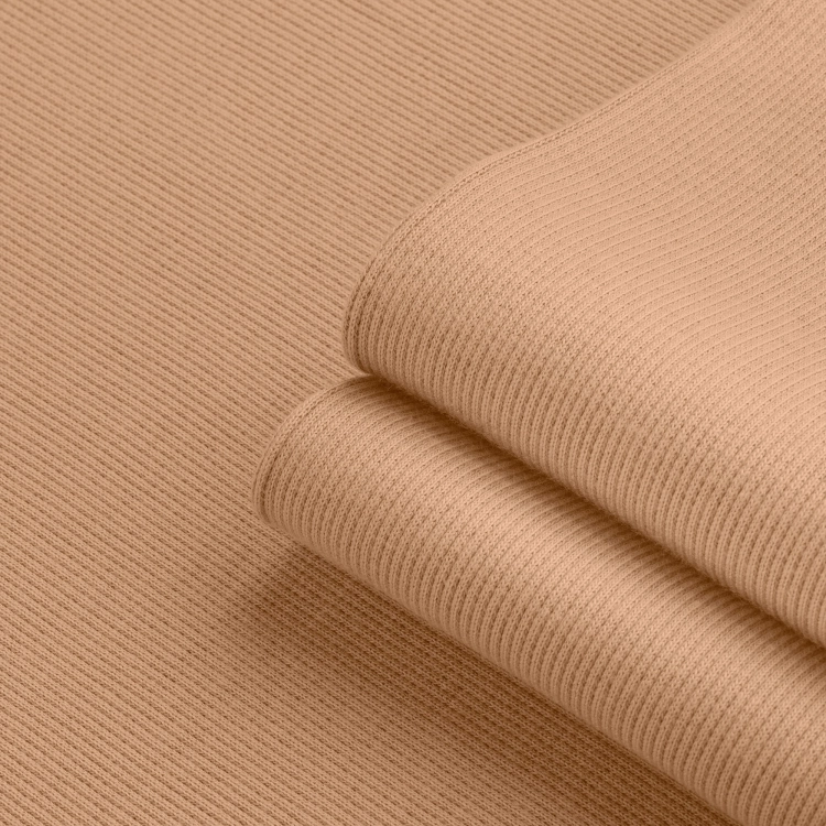Beige ribbed fabric – texture detail close-up