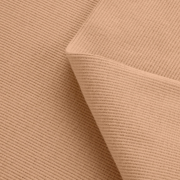 Elastic beige cotton ribbing – fabric close-up