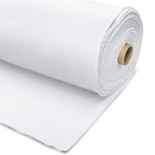 Brushed French Terry Cotton with PES 280g - White - 1m